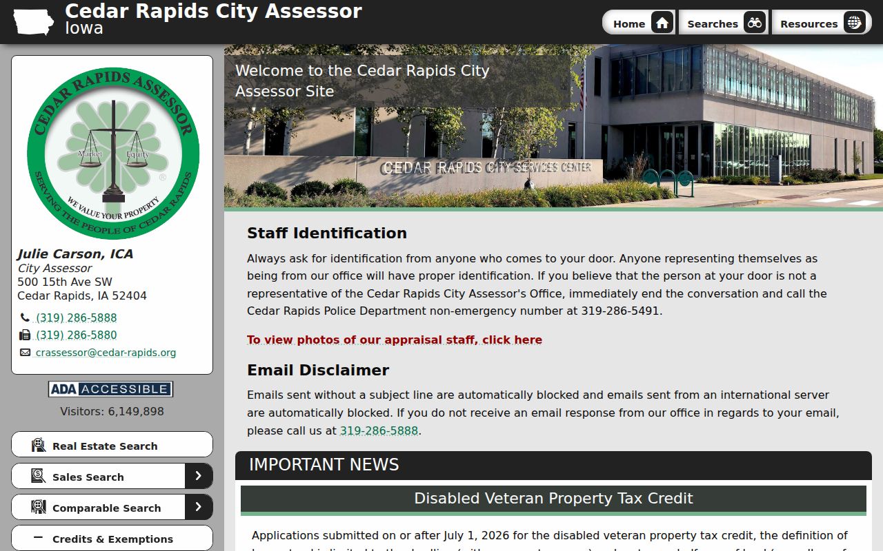 Cedar Rapids residents directory city assessor portal