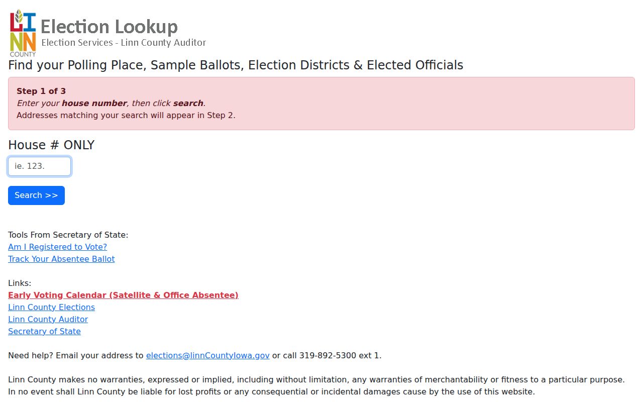 Cedar Rapids neighbors address lookup for Linn County election districts