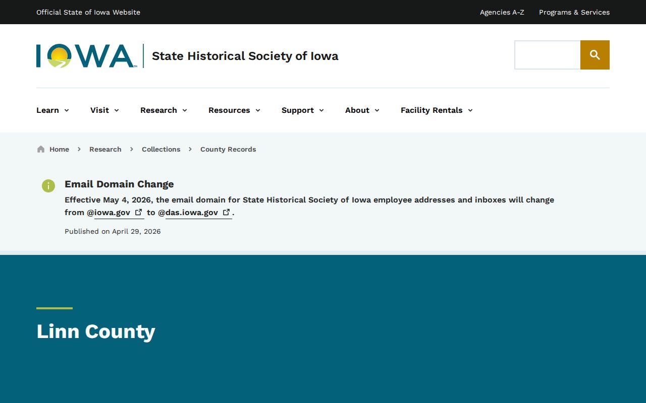 State Historical Society Linn County records holdings