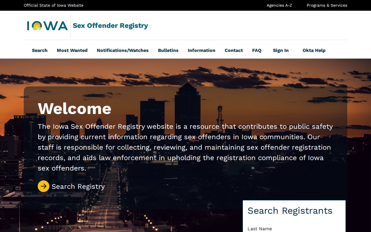 Cedar Rapids resident lookup on Iowa sex offender registry
